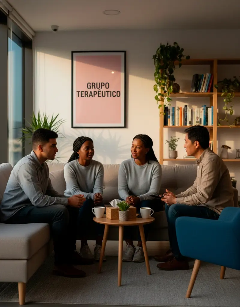 Grupo terapêutico para trocas e apoio mútuo