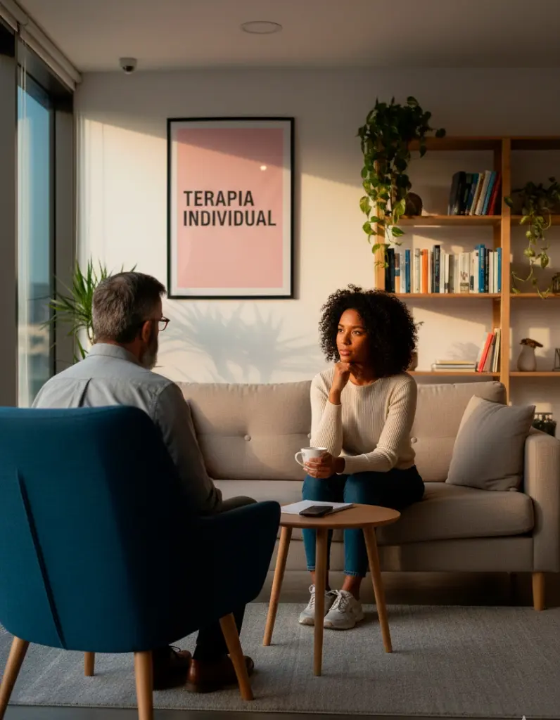 Sessão de psicoterapia individual para adultos